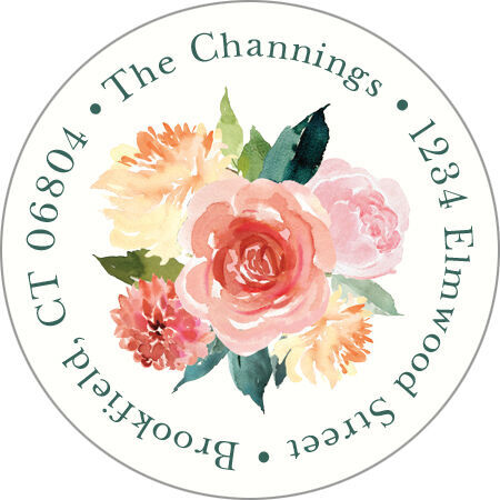 Spring Romance Round Address Labels